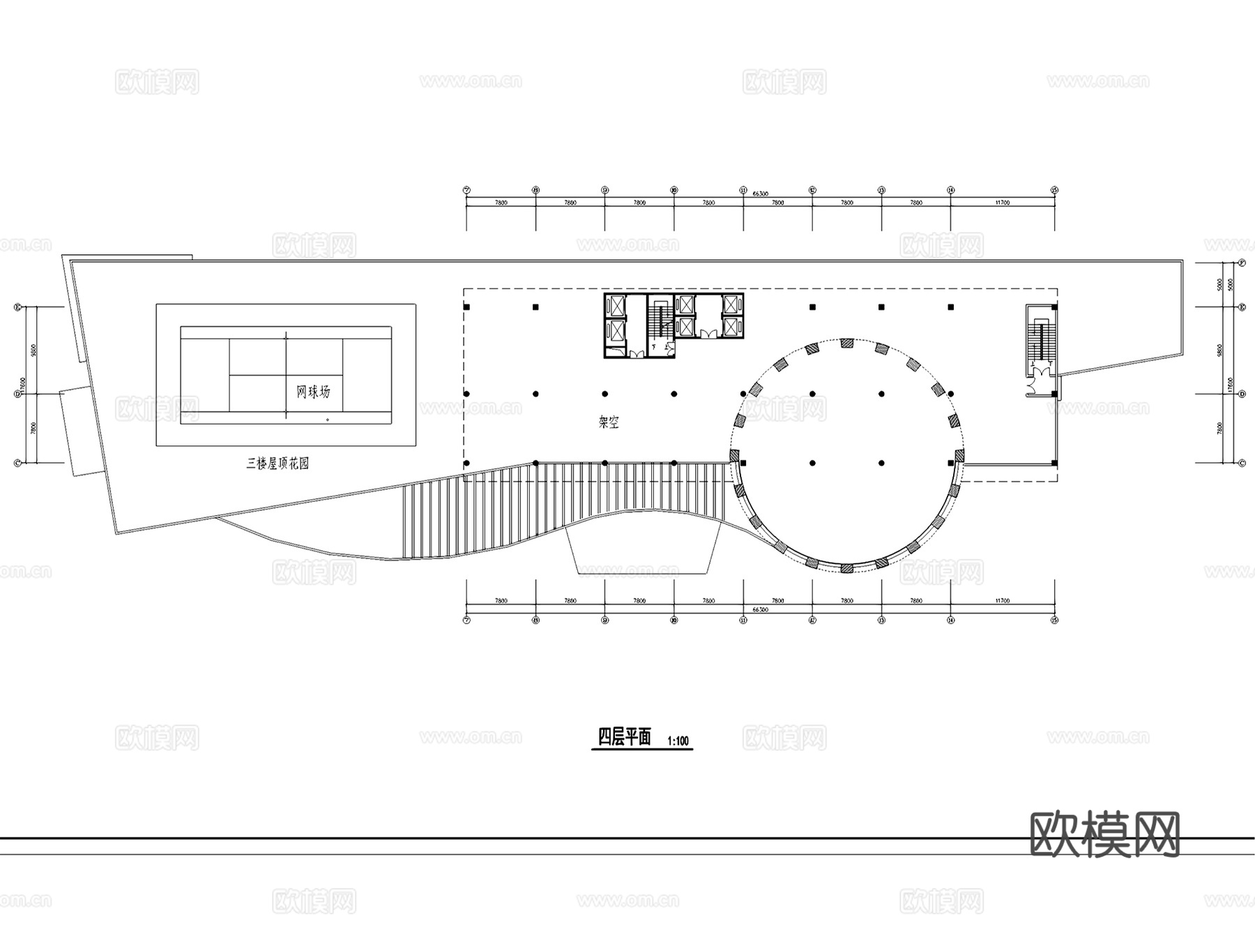 酒店平立面建筑CAD施工图集cad施工图