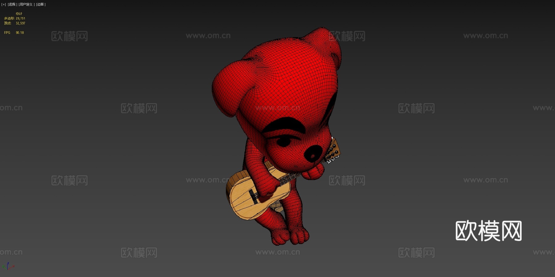 KK滑手  动物森友会3d模型下载（渲染图4）