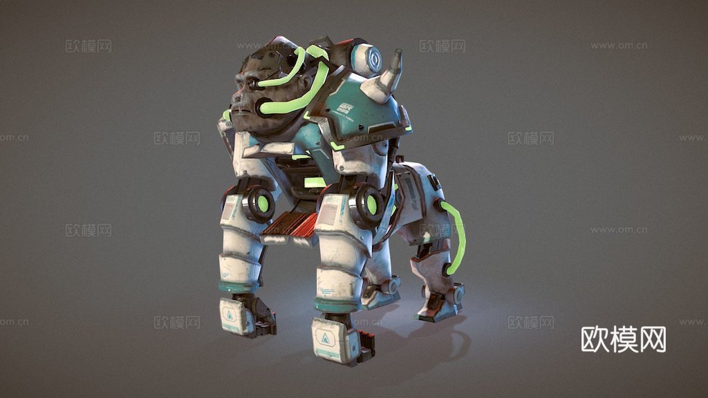 GR003  大猩猩赛博格3d模型下载（渲染图1）