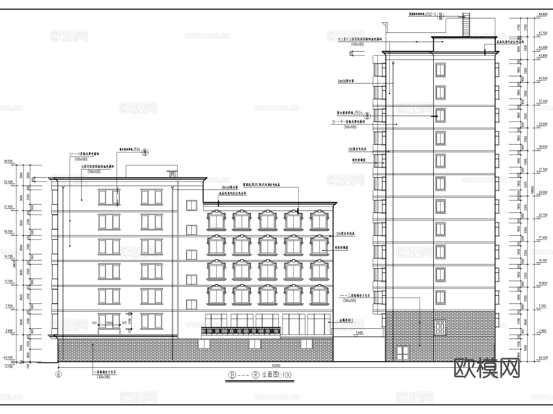 金沙江大酒店及附属用房建筑CAD施工图集cad施工图