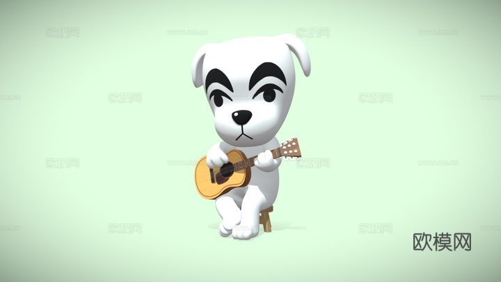 KK滑手  动物森友会3d模型下载（渲染图1）