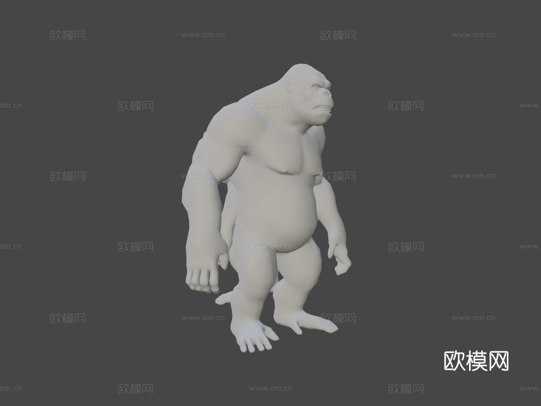 大猩猩基础网格  拓扑UV贴图3d模型3d模型下载（渲染图6）