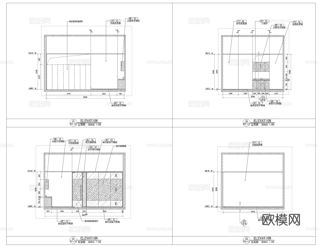 服务中心办公 最新全套施工图设计cad施工图