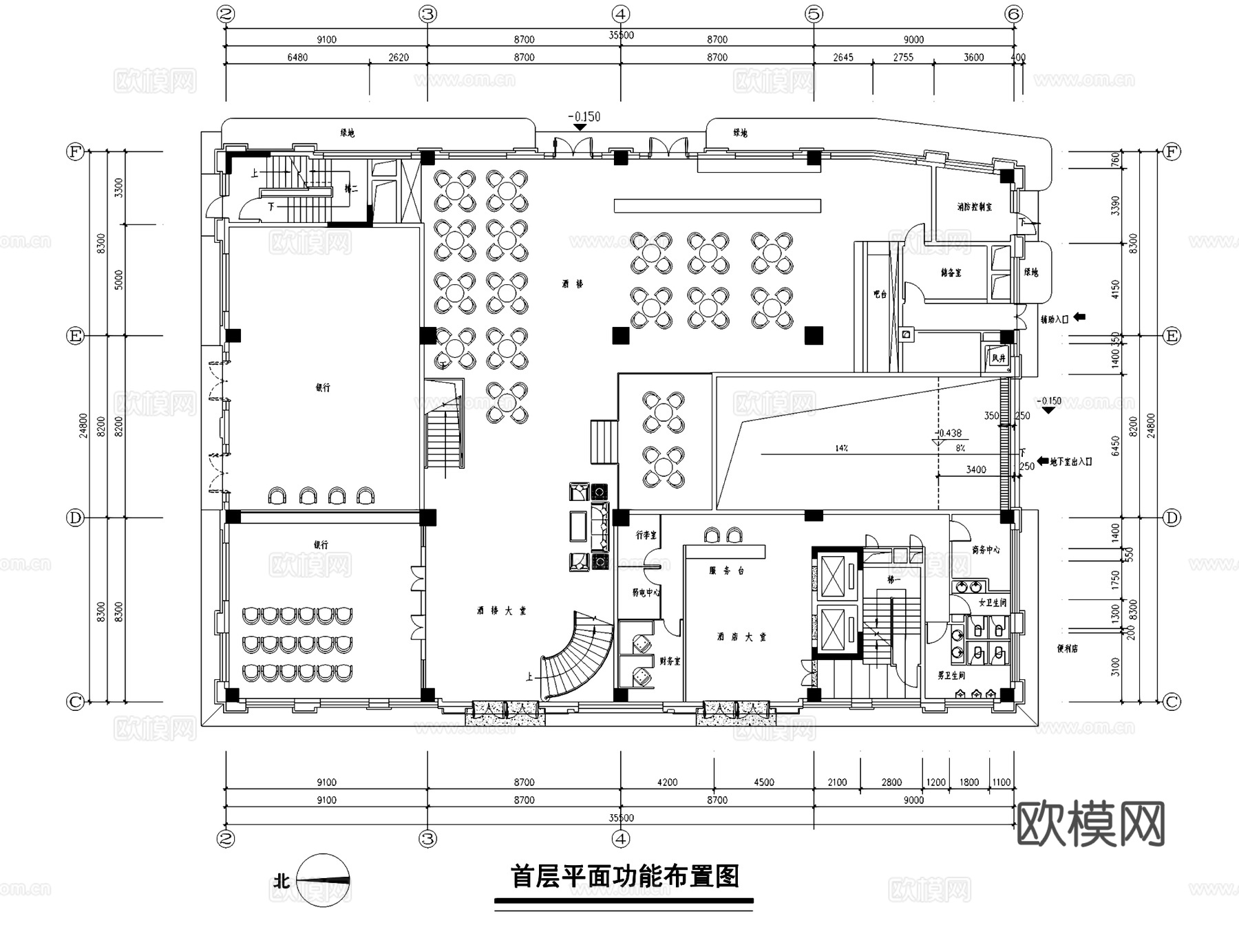 酒店建筑平面图CAD施工图cad施工图