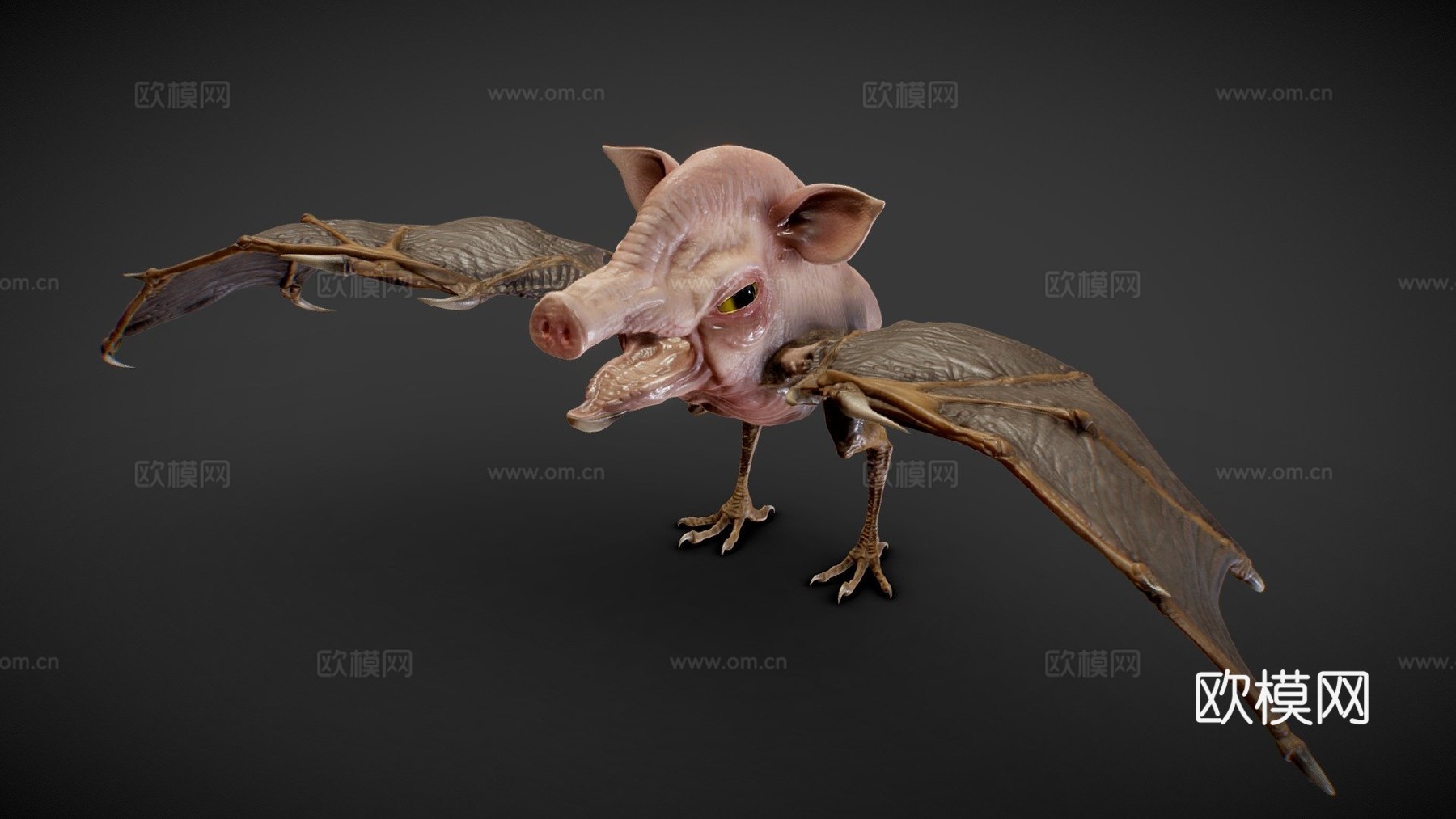 空中猪3d模型下载（渲染图1）