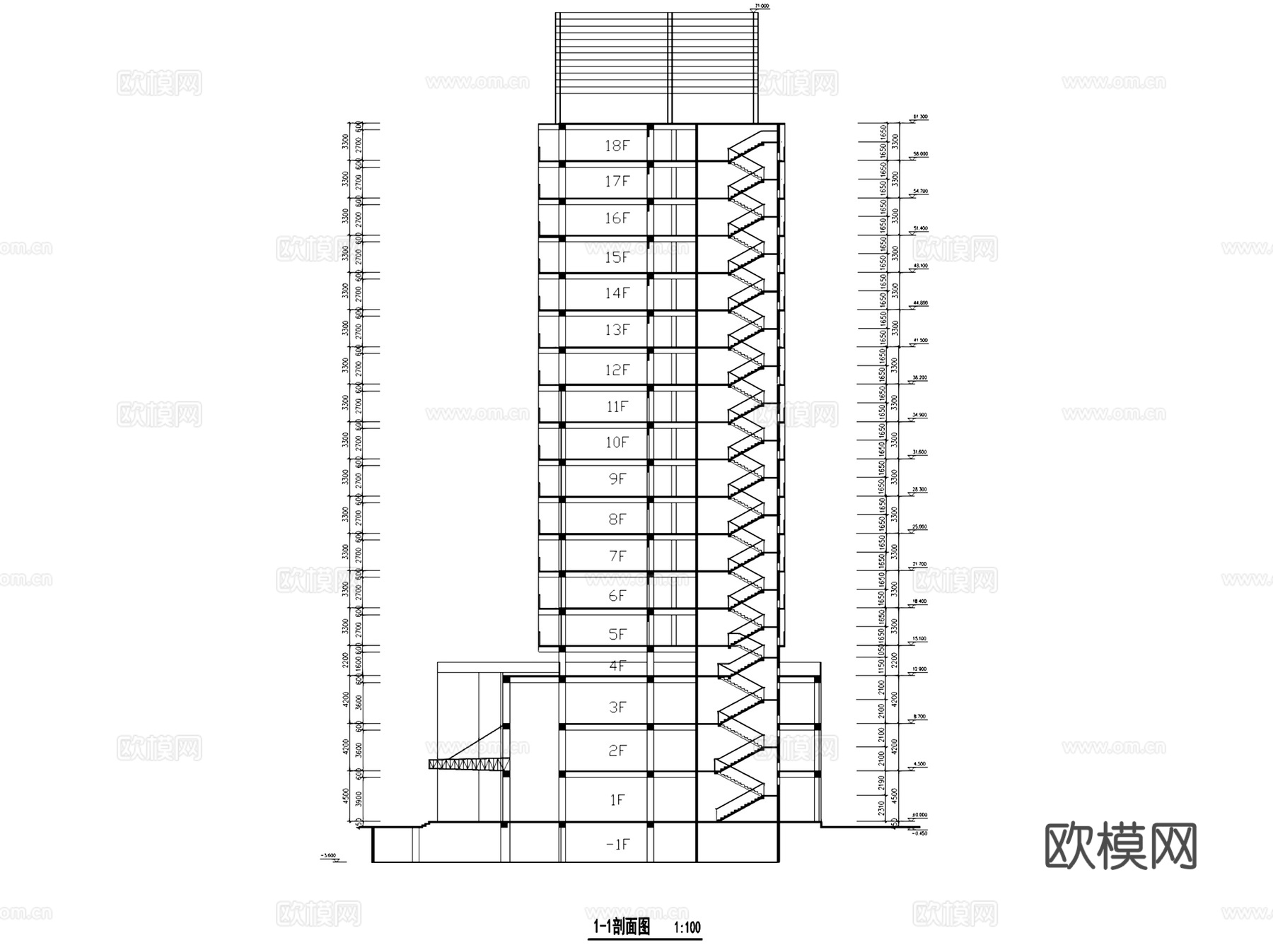酒店平立面建筑CAD施工图集cad施工图