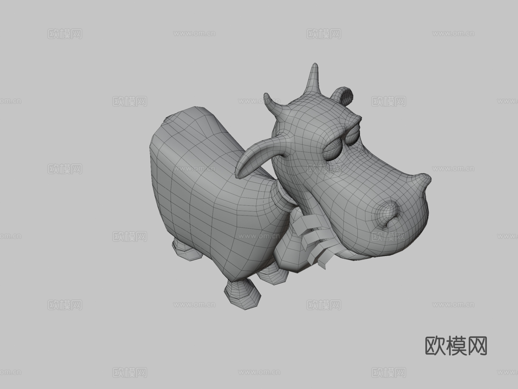 卡通奶牛3d模型下载（渲染图3）
