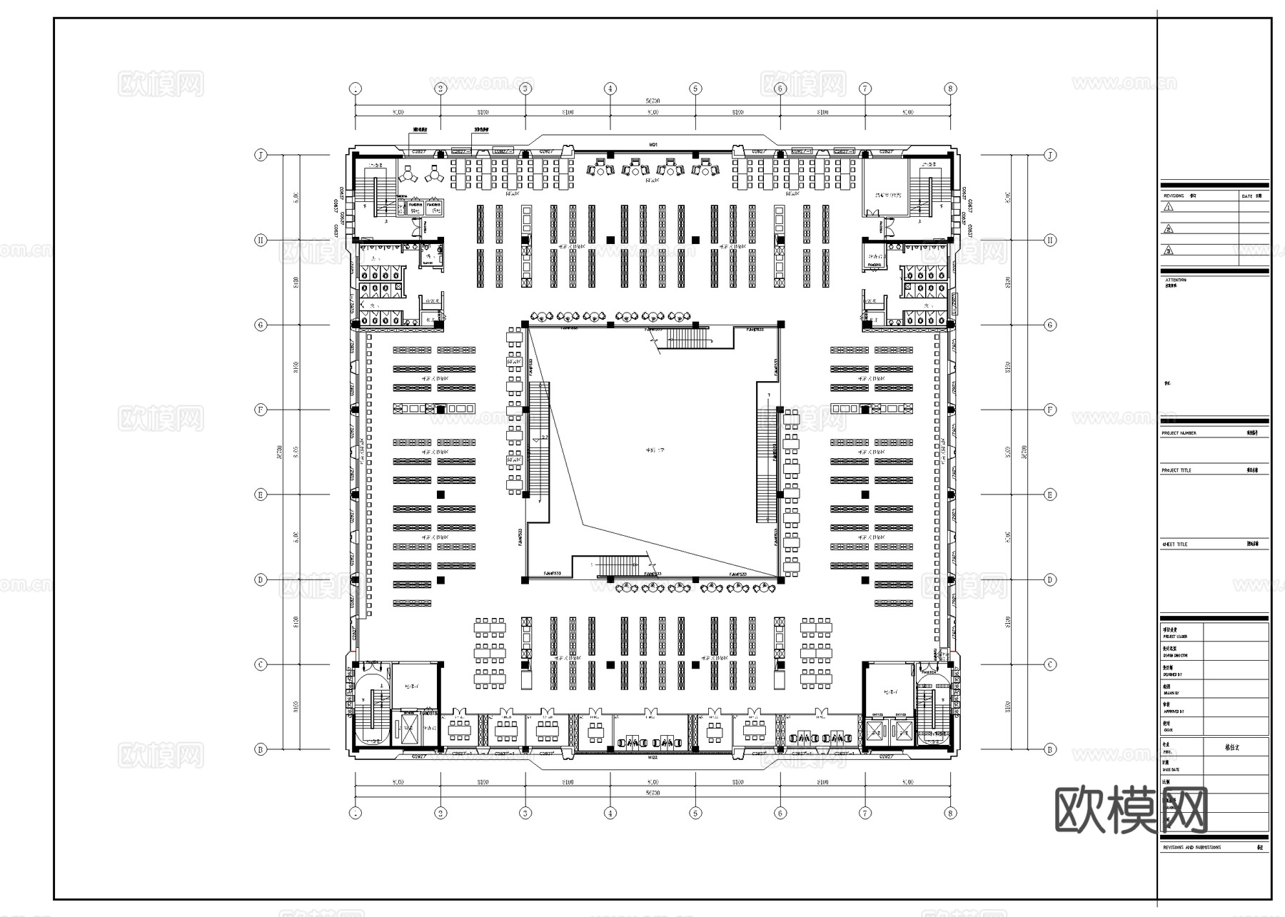 图书馆  最新平面施工图设计cad施工图
