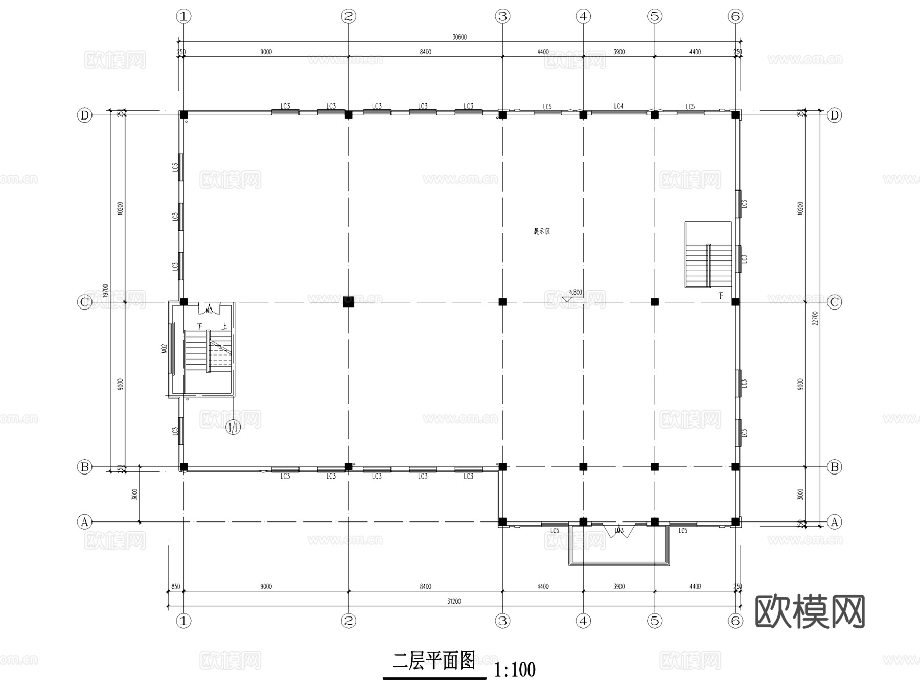 二层欧式商务会所建筑CAD施工图集cad施工图