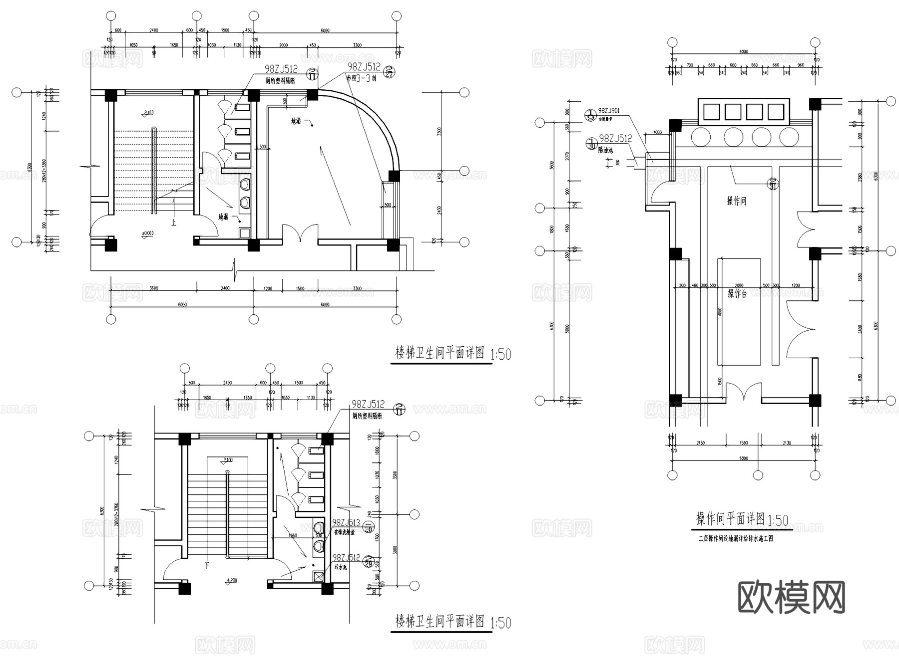 二层食堂建筑CAD施工图集cad施工图