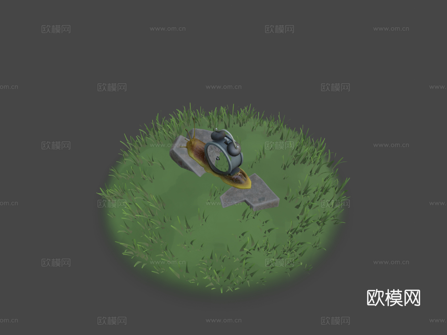 时钟蜗牛3d模型下载（渲染图7）