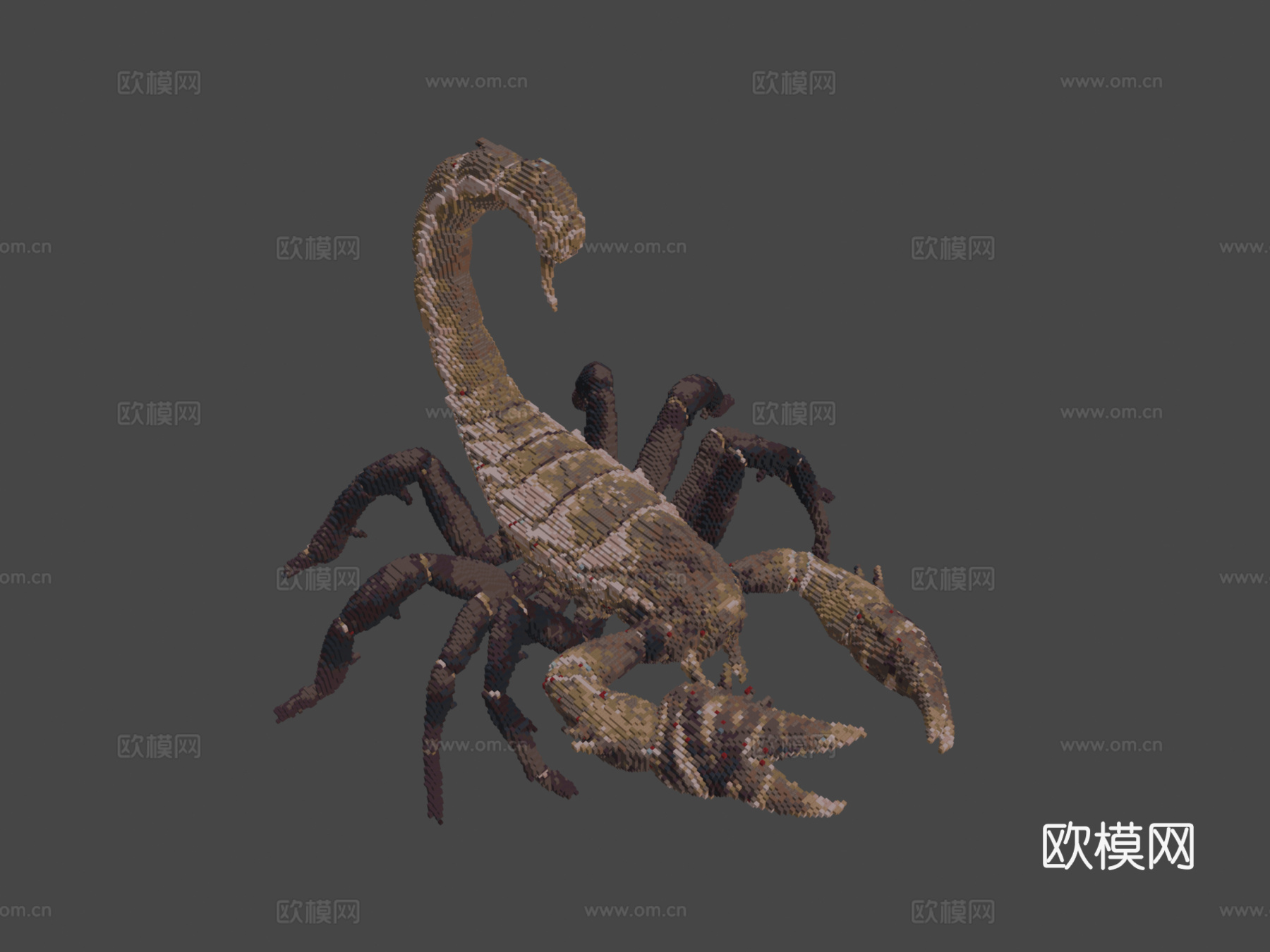 我的世界蝎子建造示意图3d模型下载（渲染图8）