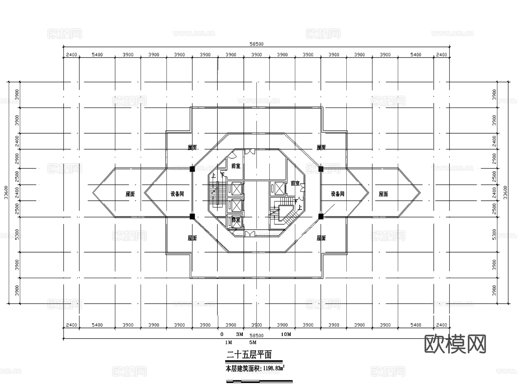 酒店各层平面建筑CAD施工图集cad施工图