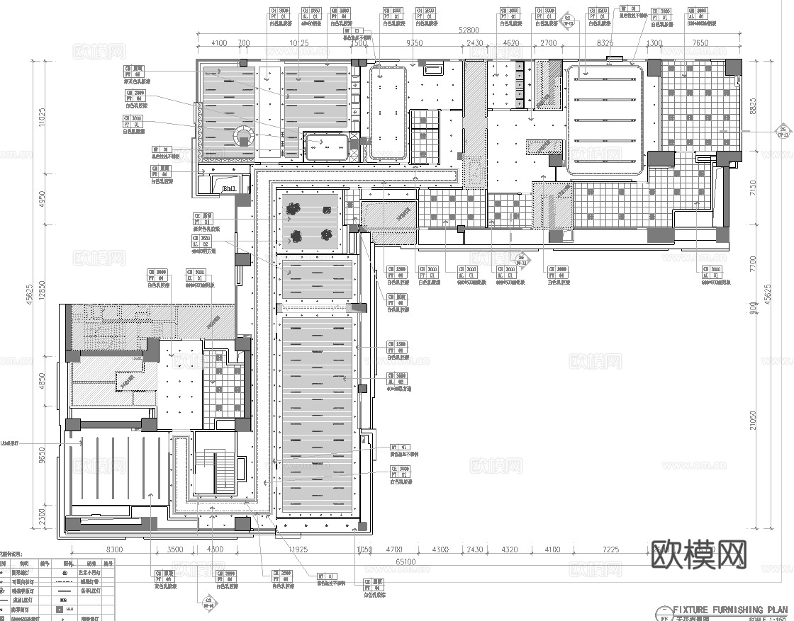 服务中心办公 最新全套施工图设计cad施工图