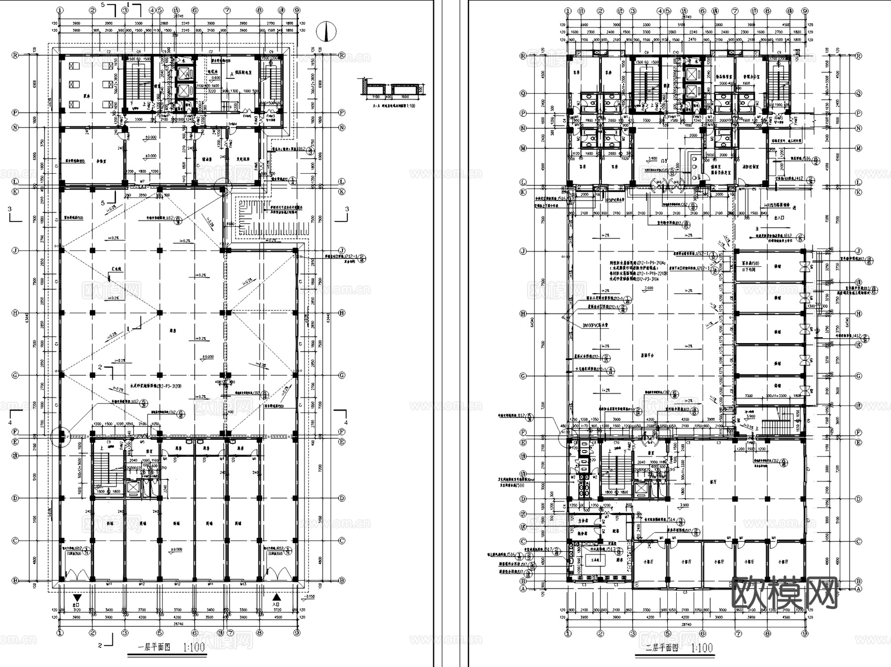 金沙江大酒店及附属用房建筑CAD施工图集cad施工图