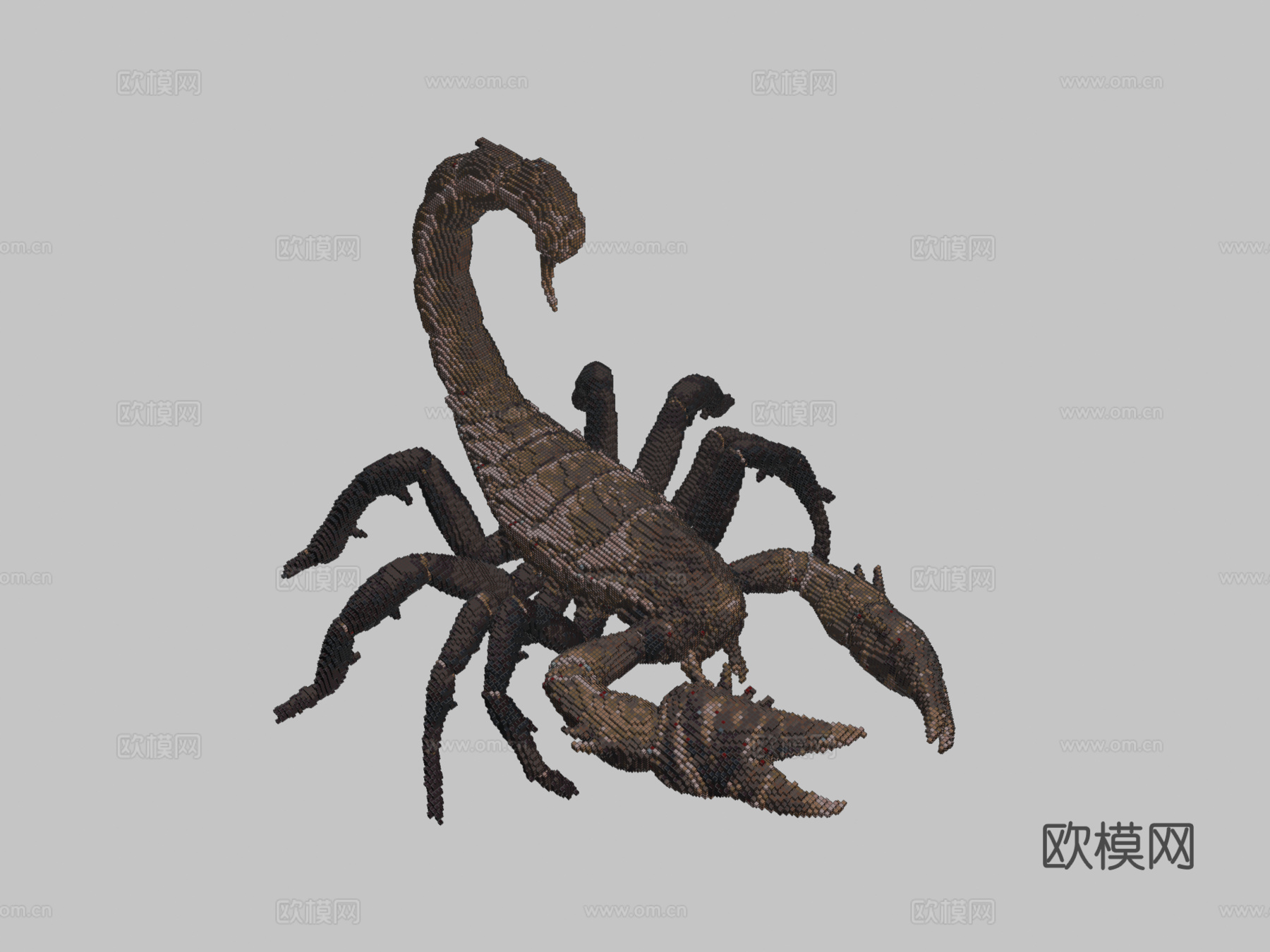 我的世界蝎子建造示意图3d模型下载（渲染图2）