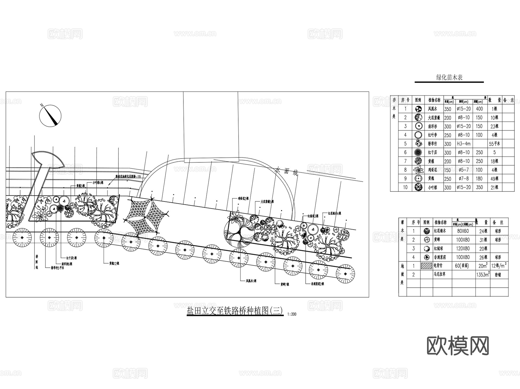 滨水河道治理绿化景观CAD施工图集cad施工图