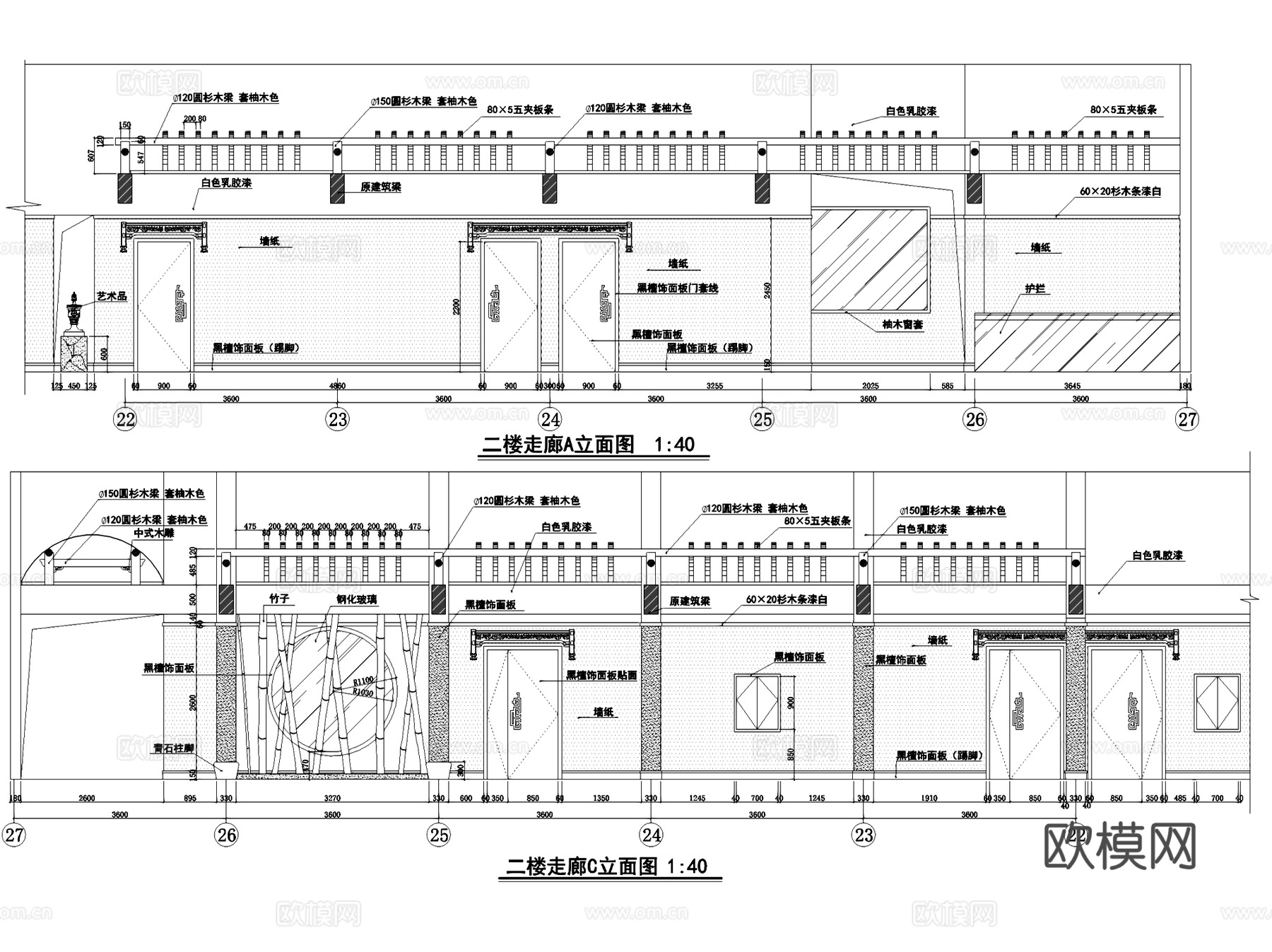 餐厅室内装饰CAD施工图集cad施工图