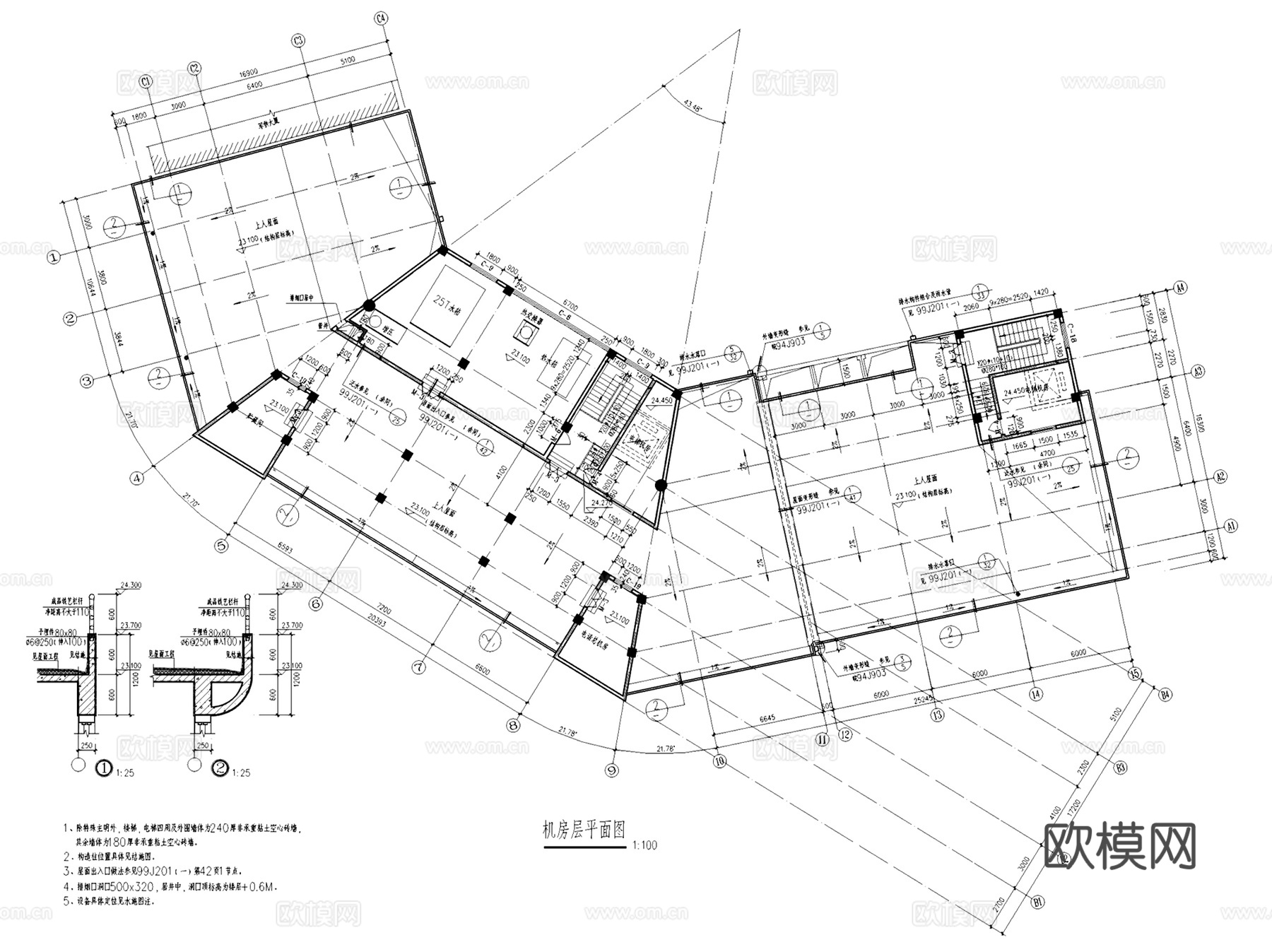 酒店旅馆宾馆建筑CAD施工图集cad施工图
