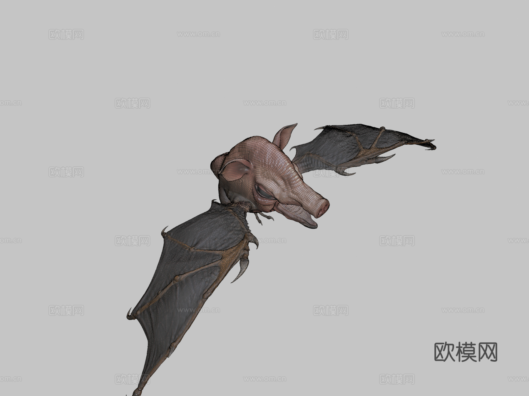 空中猪3d模型下载（渲染图2）