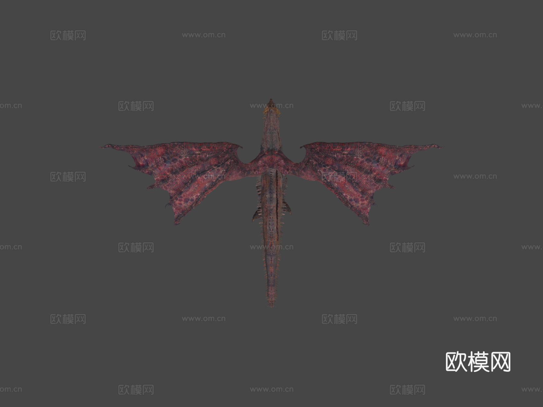 带纹理的黑暗巨龙基尔加拉3d模型下载（渲染图8）