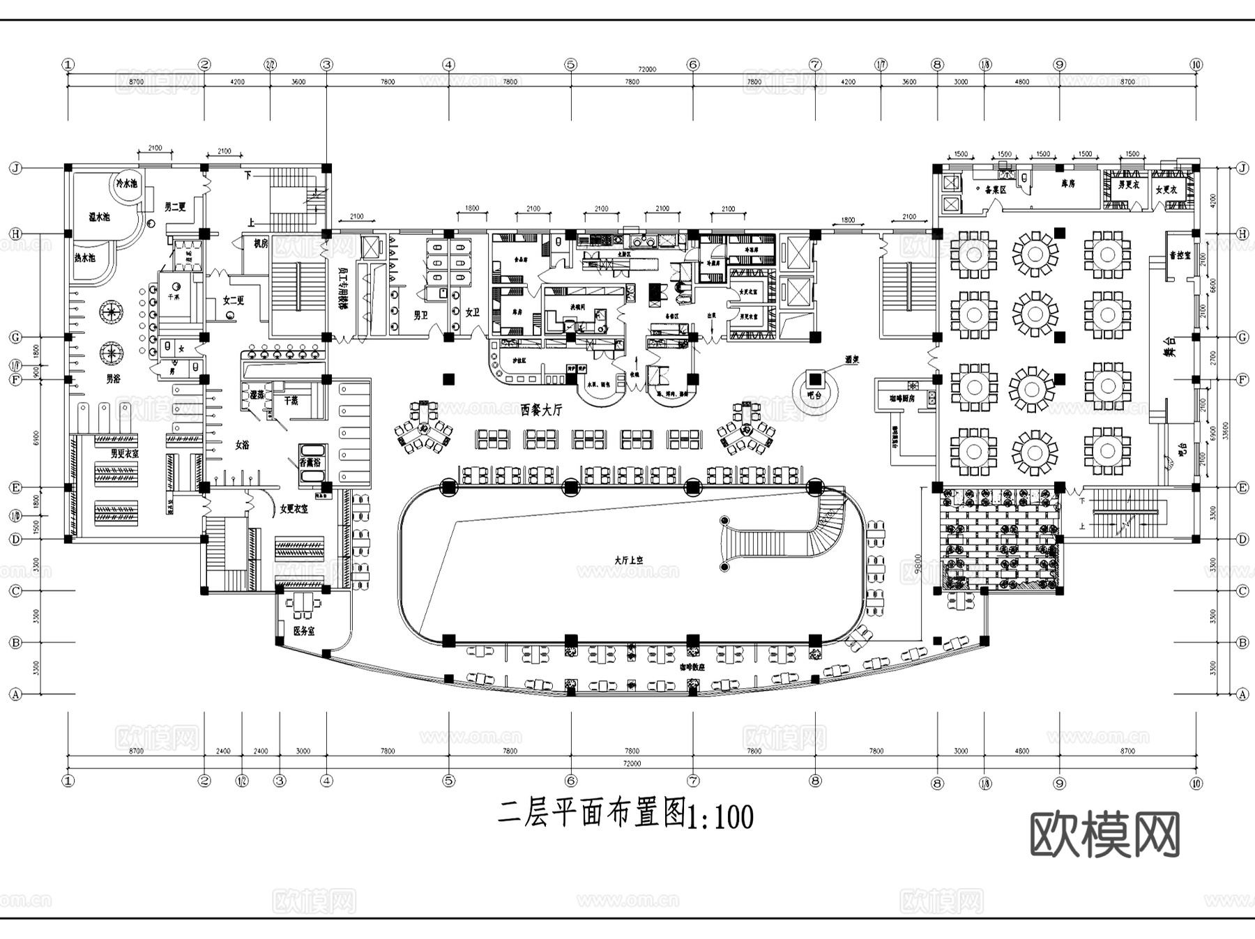 酒店平面布置图室内装饰CAD施工图cad施工图