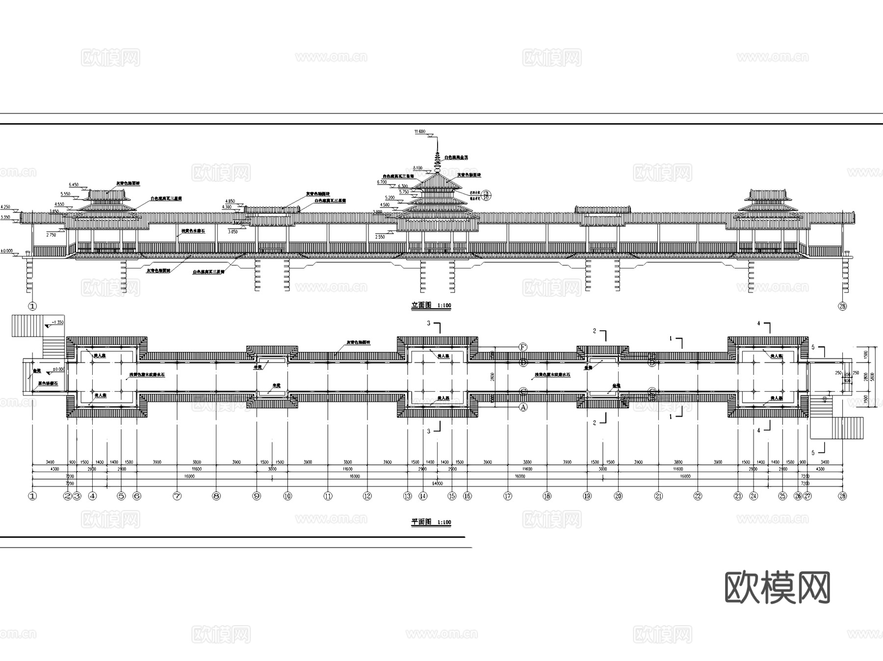 风雨廊桥大样详图景观CAD施工图cad施工图