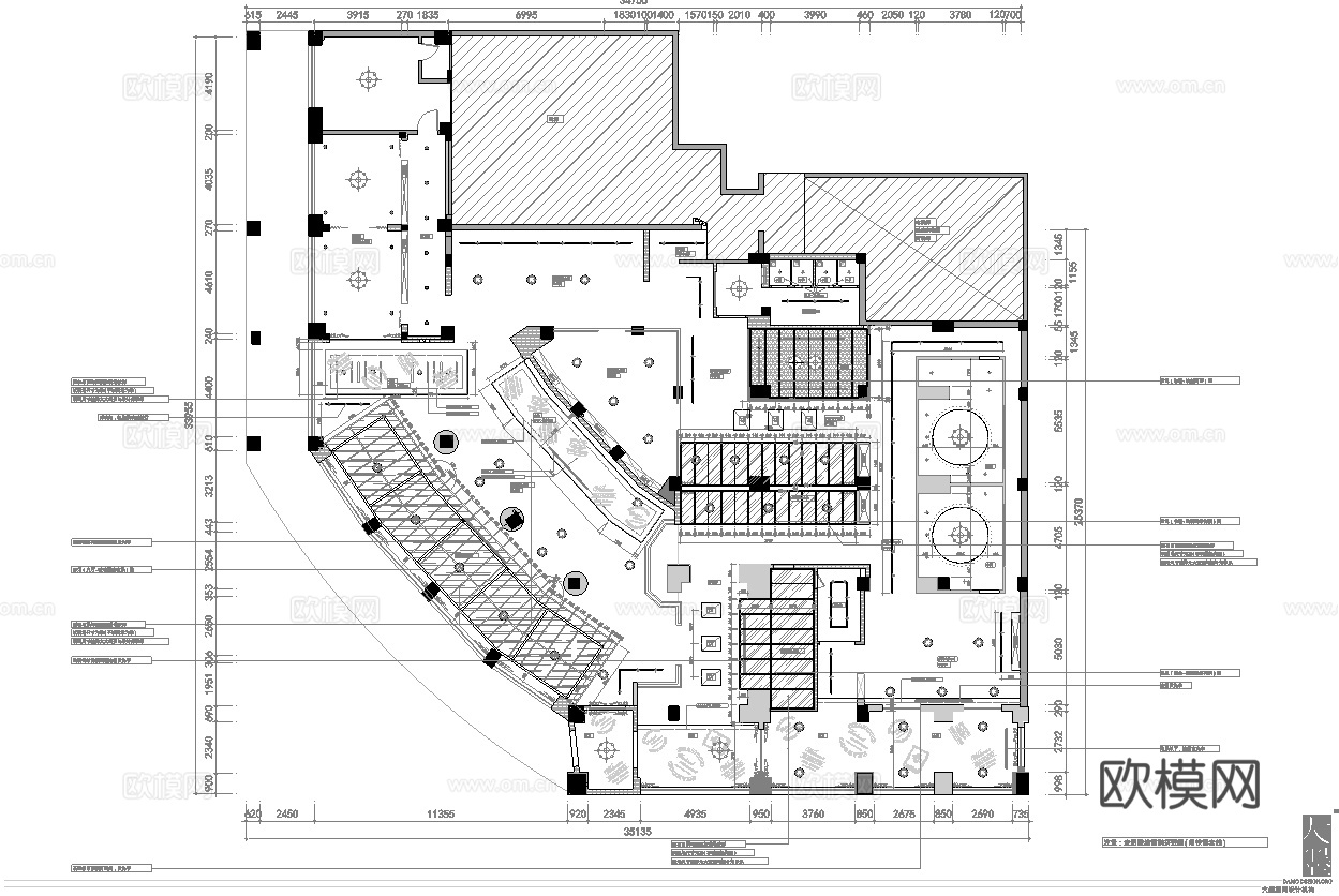 高档中餐厅 最新全套施工图设计cad施工图