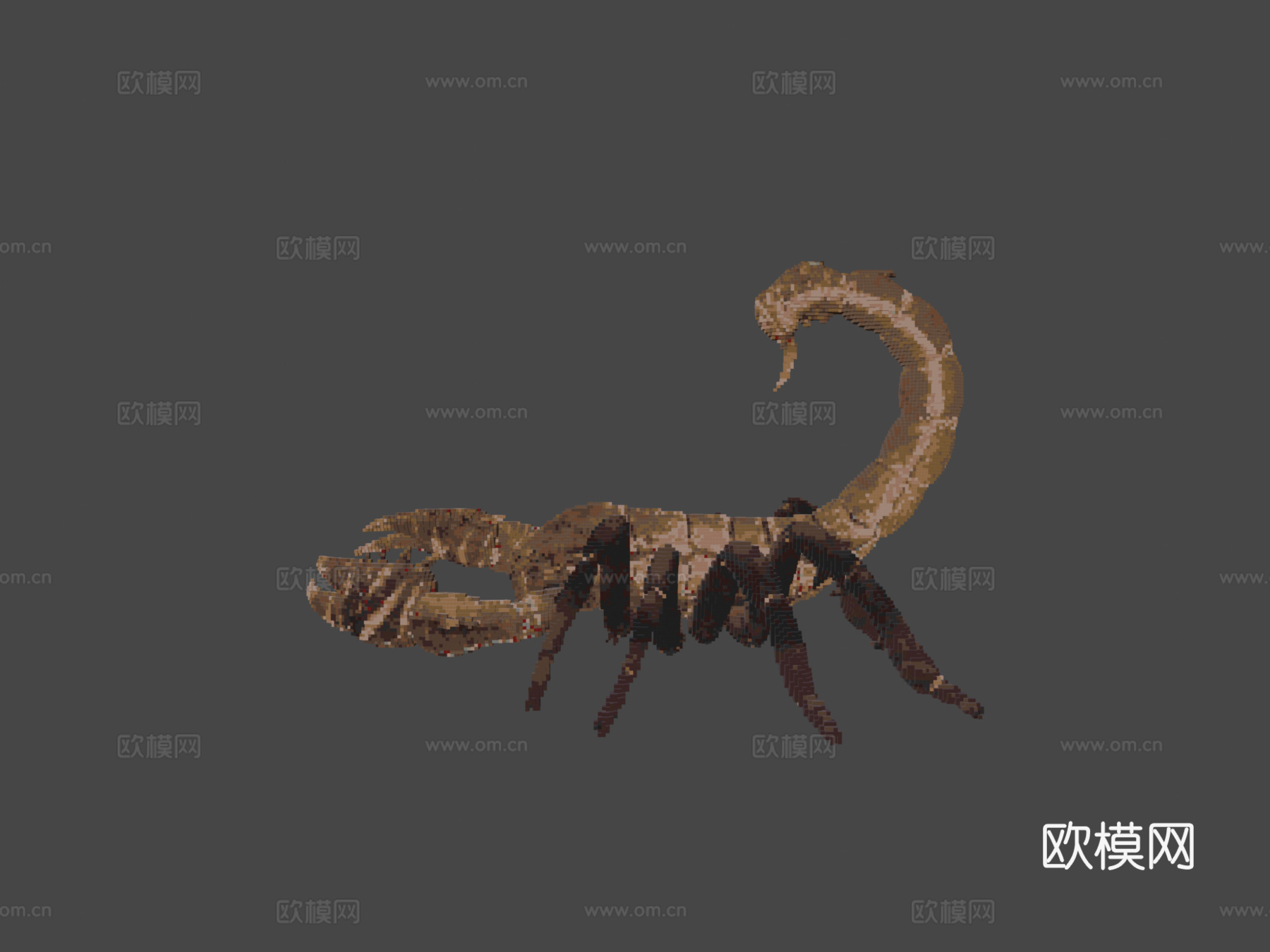 我的世界蝎子建造示意图3d模型下载（渲染图6）