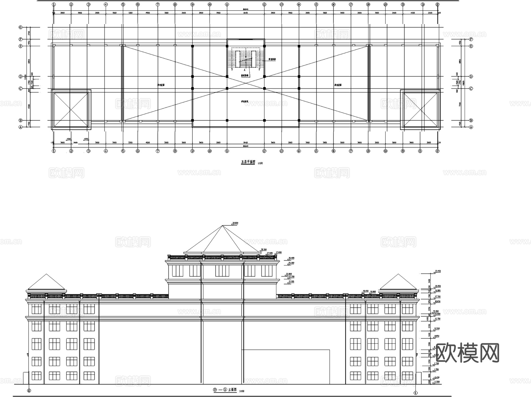 花卉研究中心欧式建筑改造CAD施工图集cad施工图