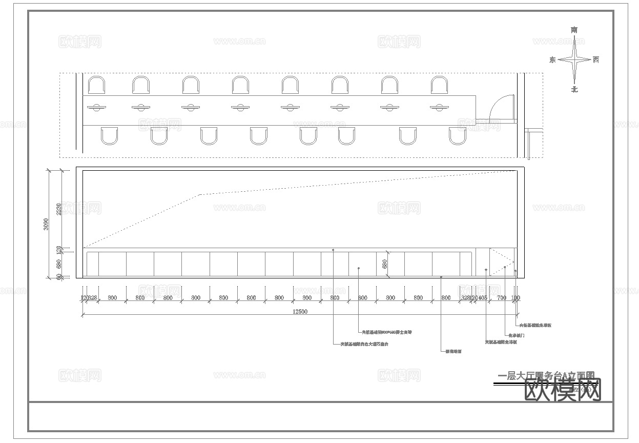 社区服务中心 最新全套施工图设计cad施工图