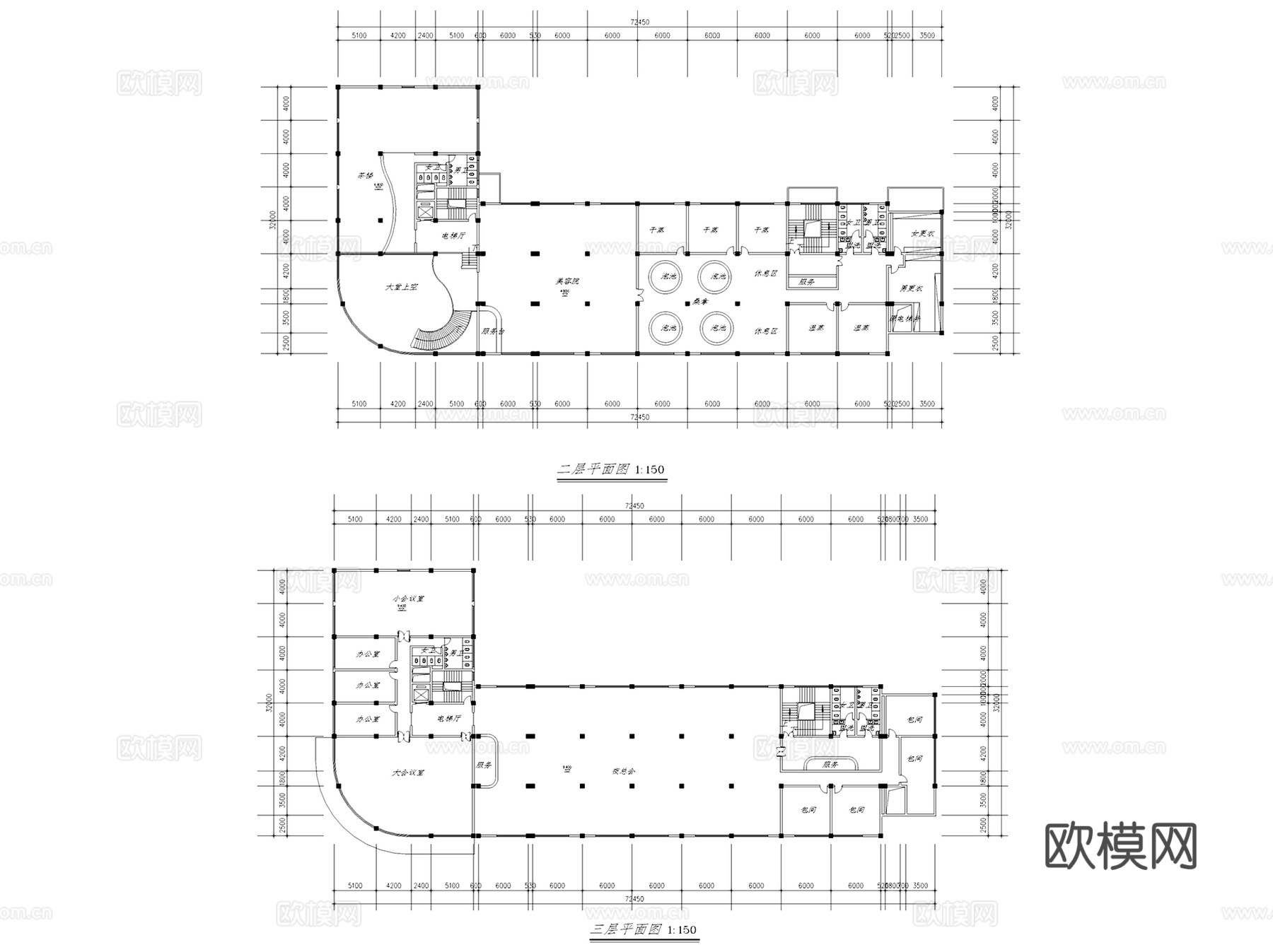 风云大酒店建筑CAD施工图集cad施工图