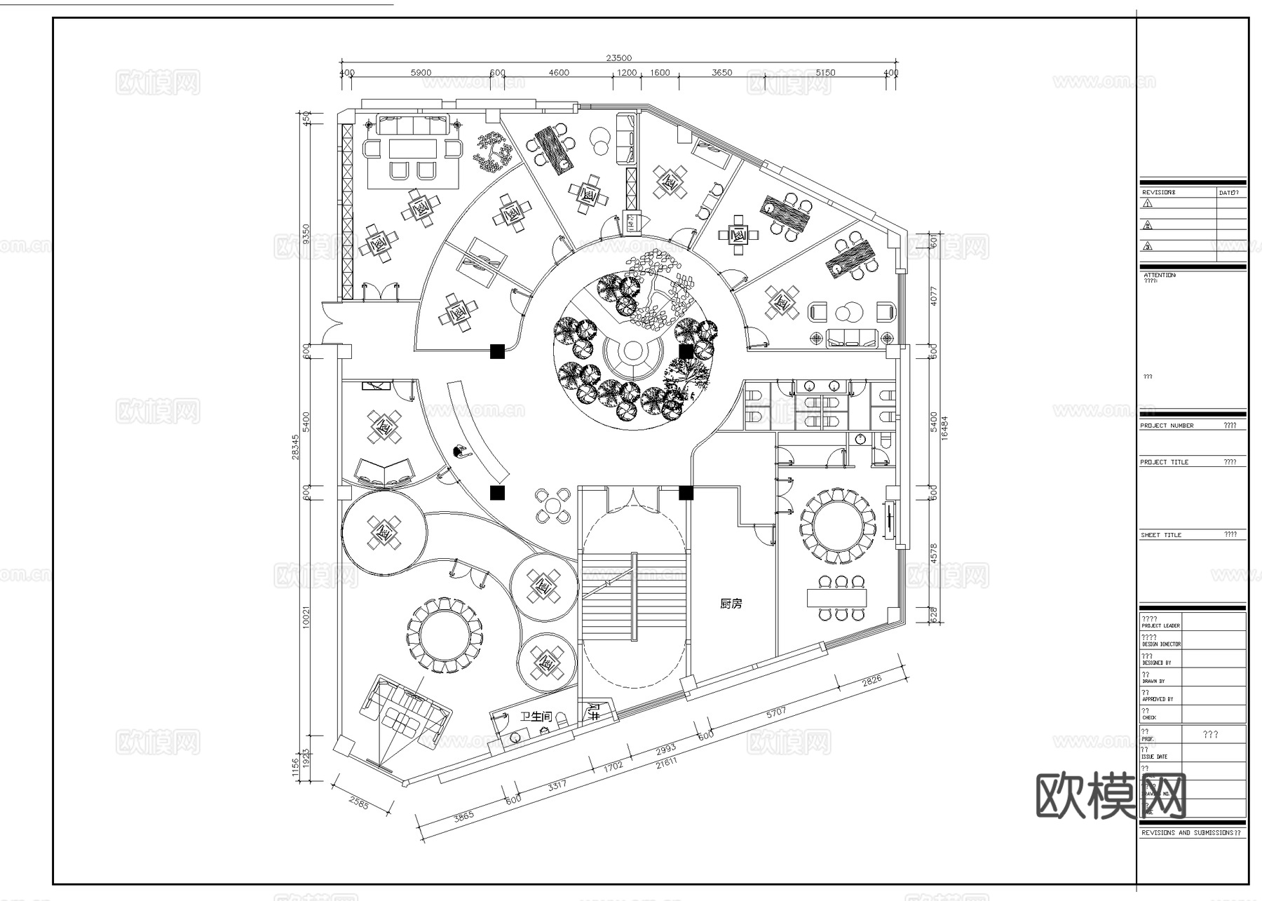 棋牌室会所  最新平面施工图设计cad施工图