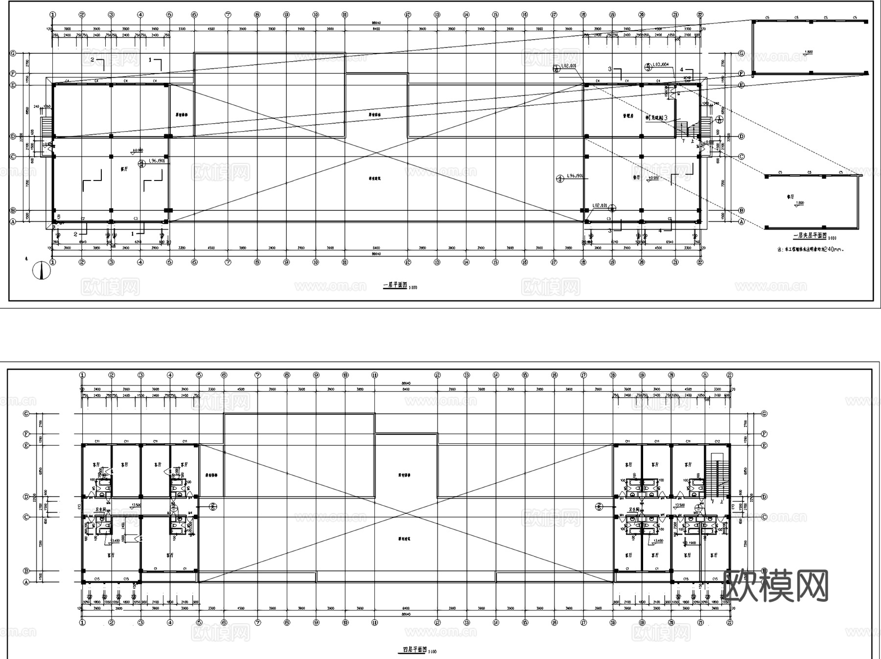 花卉研究中心欧式建筑改造CAD施工图集cad施工图