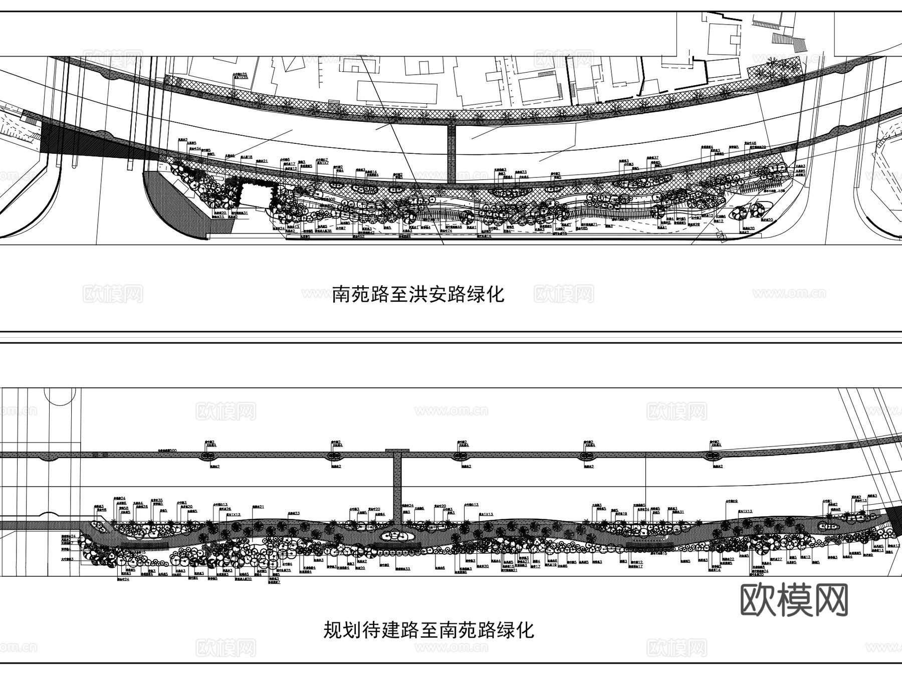 滨水河道治理绿化景观CAD施工图集cad施工图