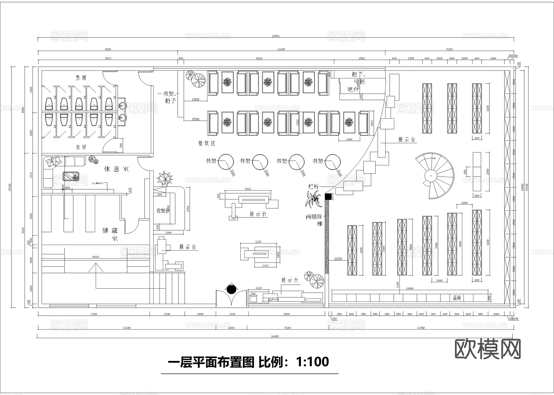 图书馆 书店 最新全套施工图设计cad施工图