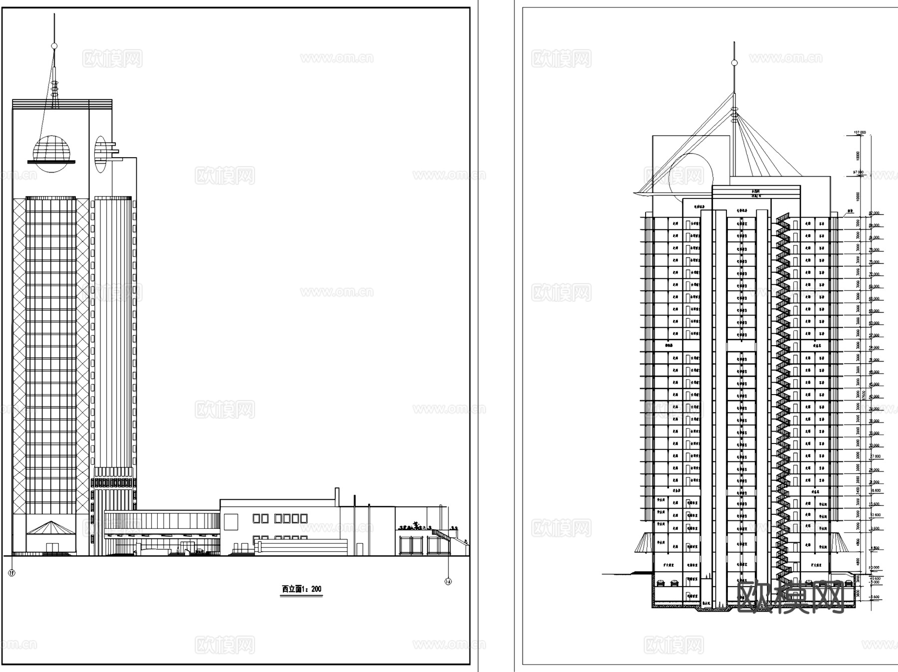酒店宾馆规划建筑CAD施工图集cad施工图