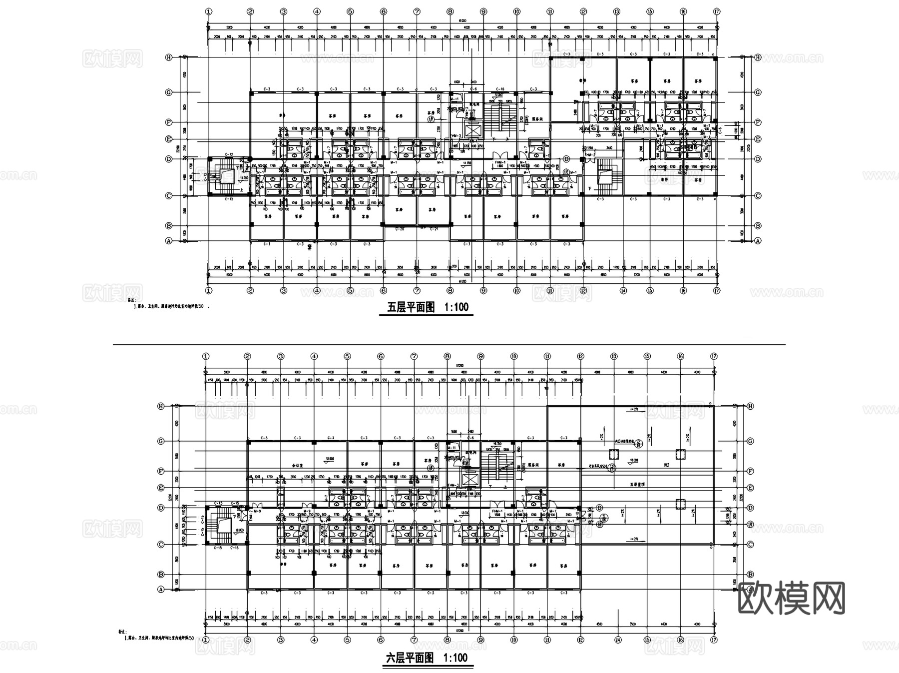 酒店建筑全套CAD施工图集cad施工图