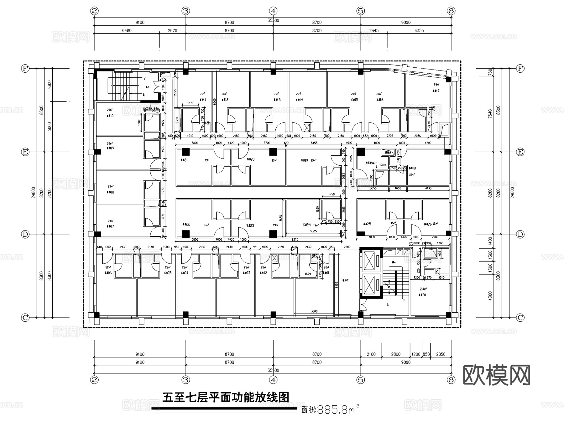 酒店建筑平面图CAD施工图cad施工图