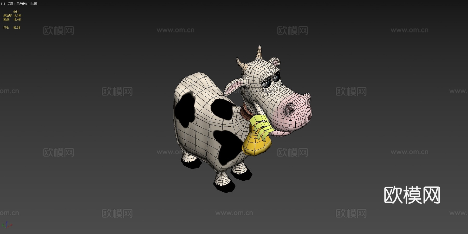 卡通奶牛3d模型下载（渲染图4）