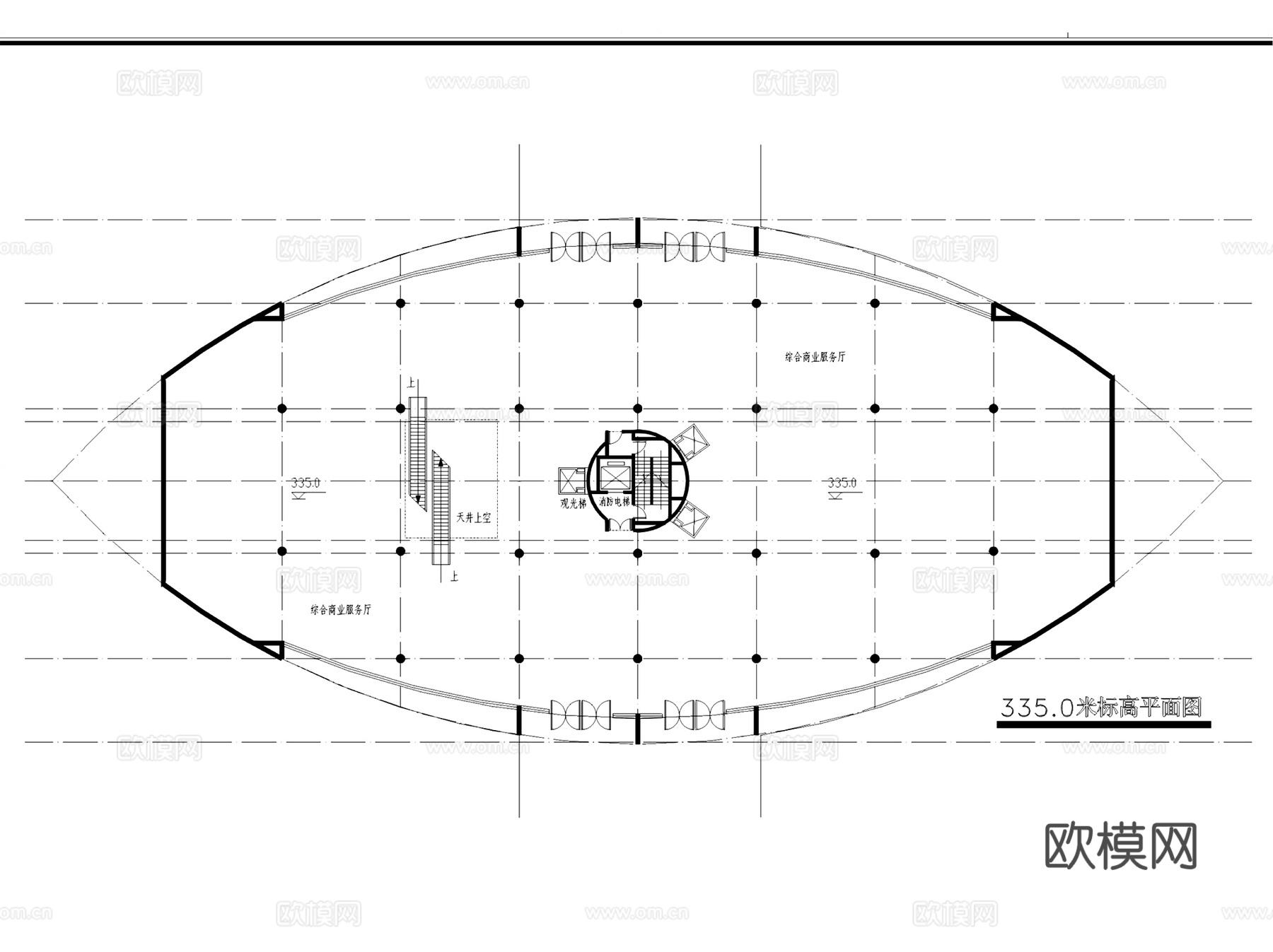 观光塔瞭望台观景塔建筑CAD施工图cad施工图