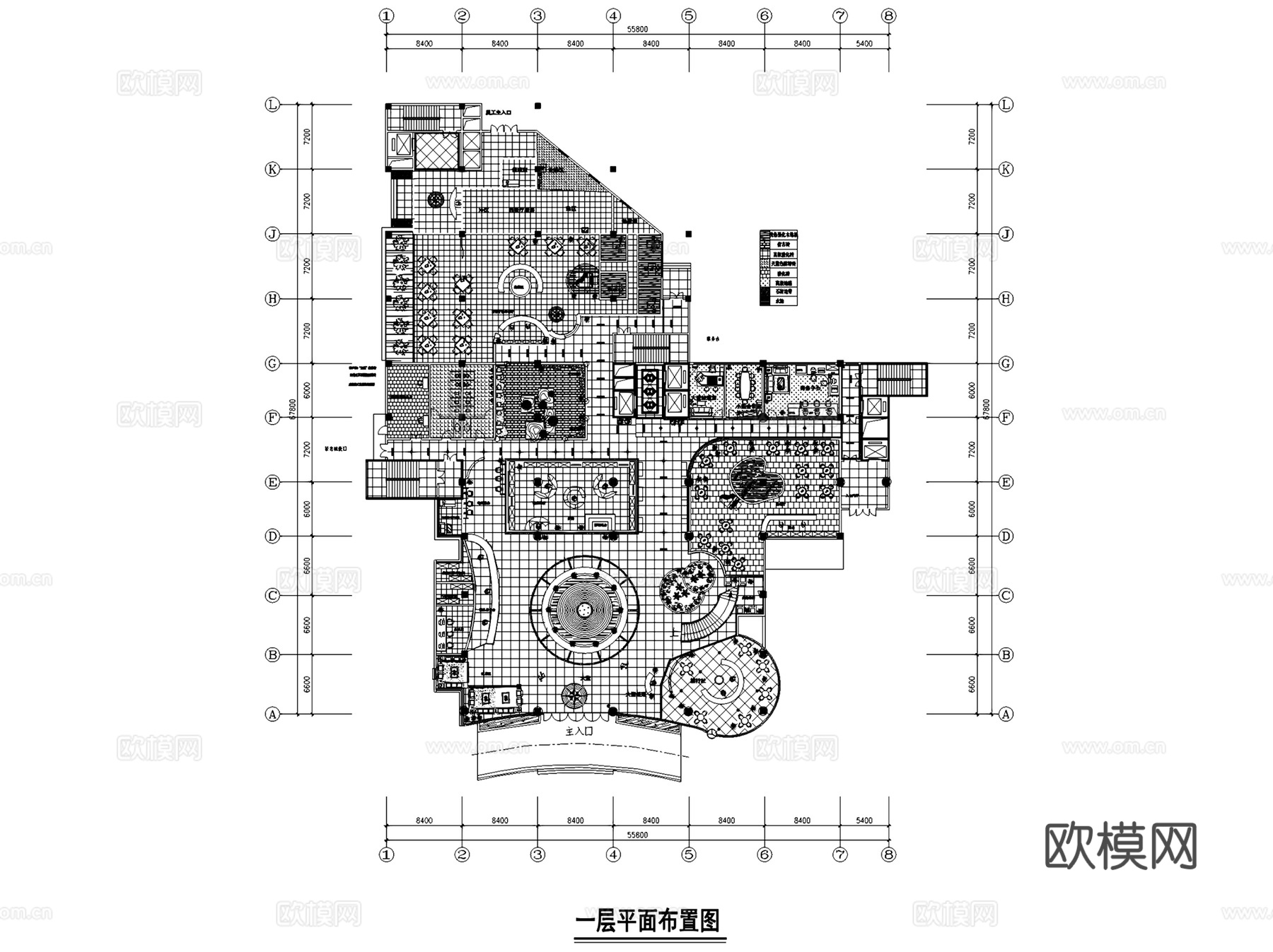 酒店公区室内装饰CAD施工图集cad施工图