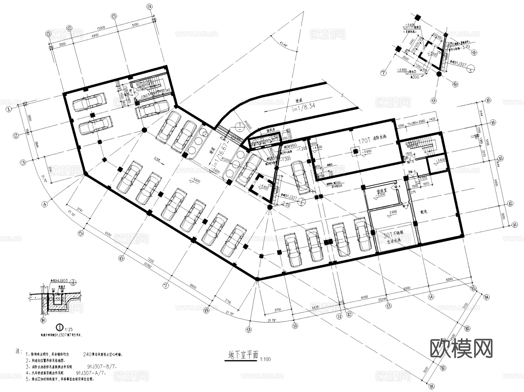 酒店旅馆宾馆建筑CAD施工图集cad施工图