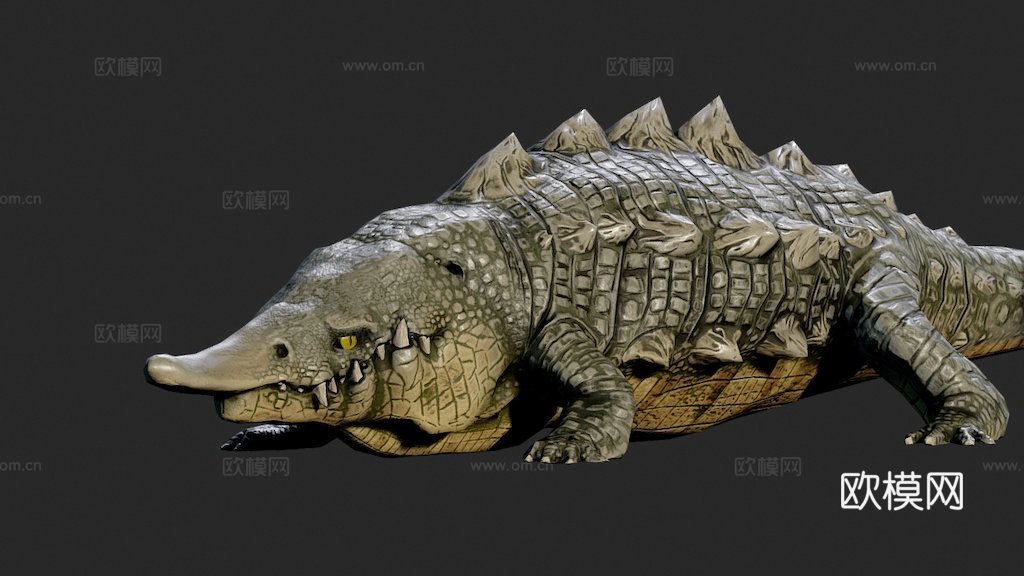 鲟鳄高多边形3d模型下载（渲染图1）