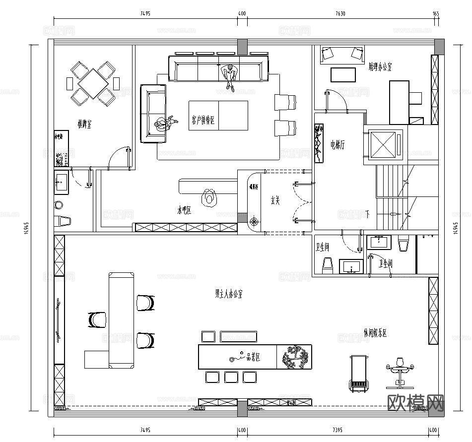 私人工作室 最新平面施工图设计cad施工图