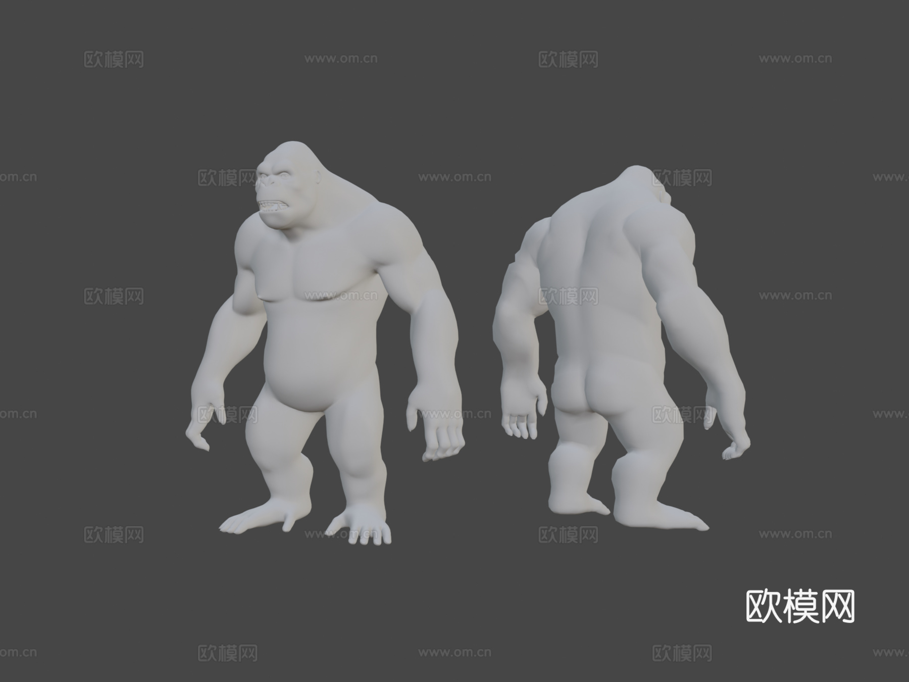 大猩猩基础网格  拓扑UV贴图3d模型3d模型下载（渲染图7）