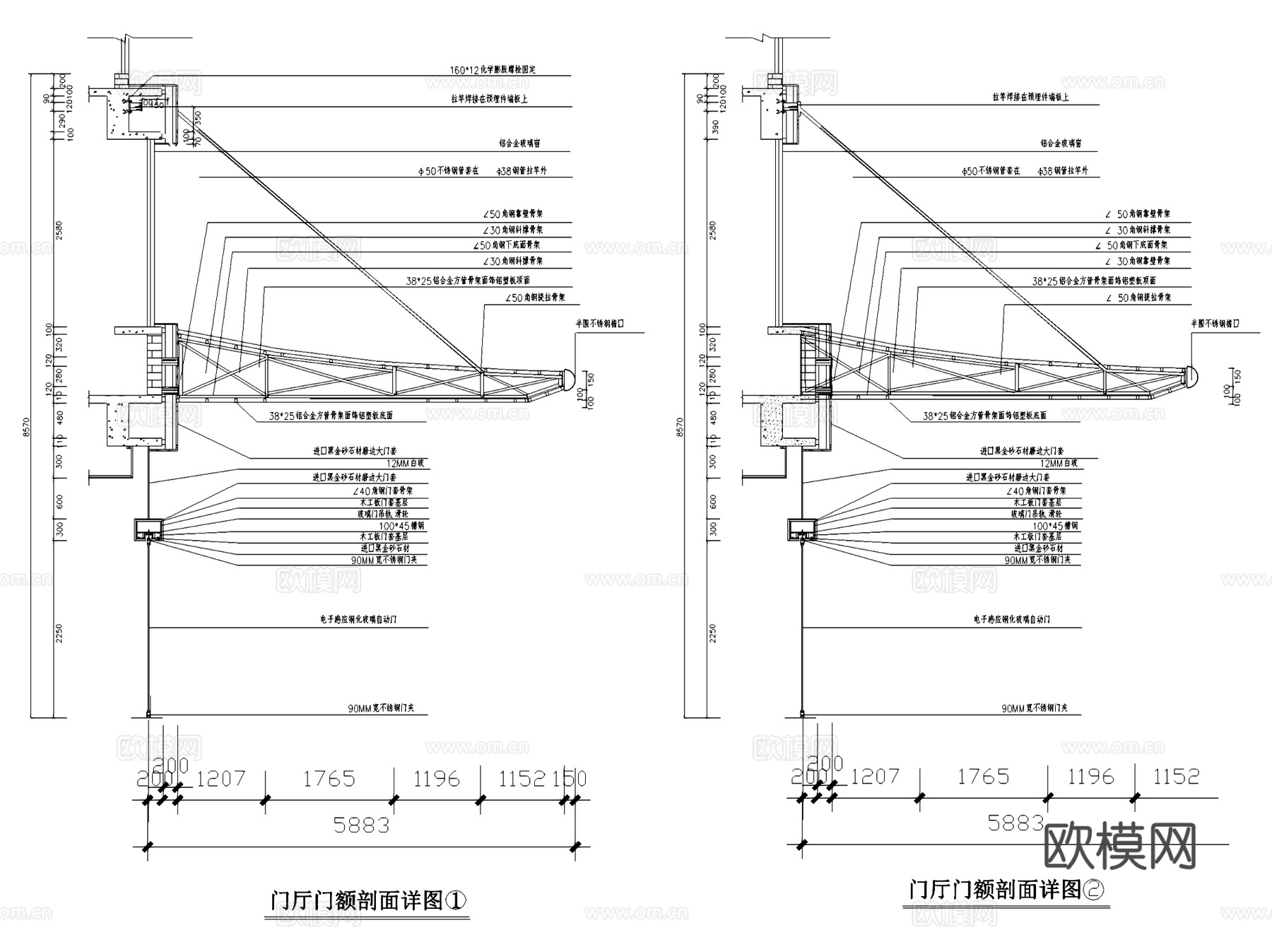 酒店公区室内装饰CAD施工图集cad施工图