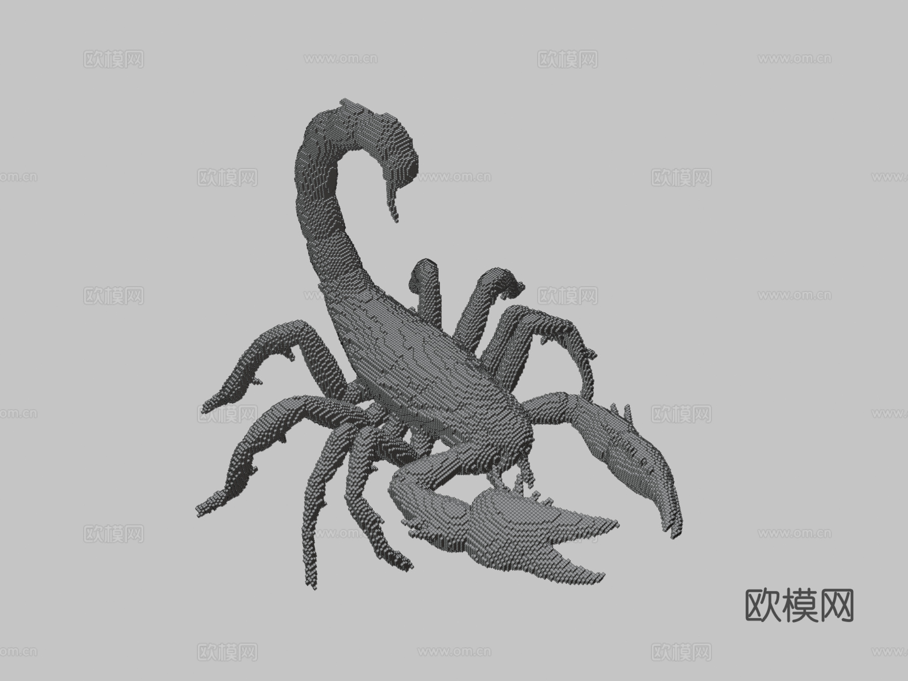 我的世界蝎子建造示意图3d模型下载（渲染图3）