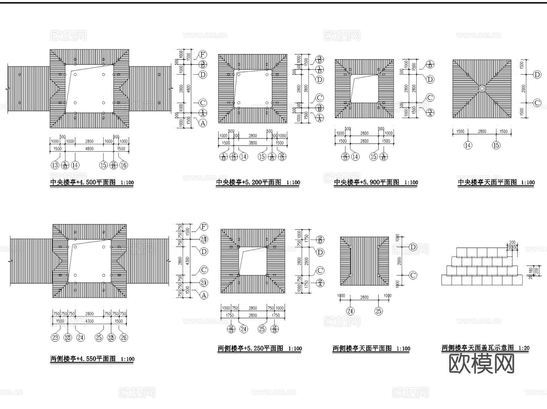 风雨廊桥大样详图景观CAD施工图cad施工图