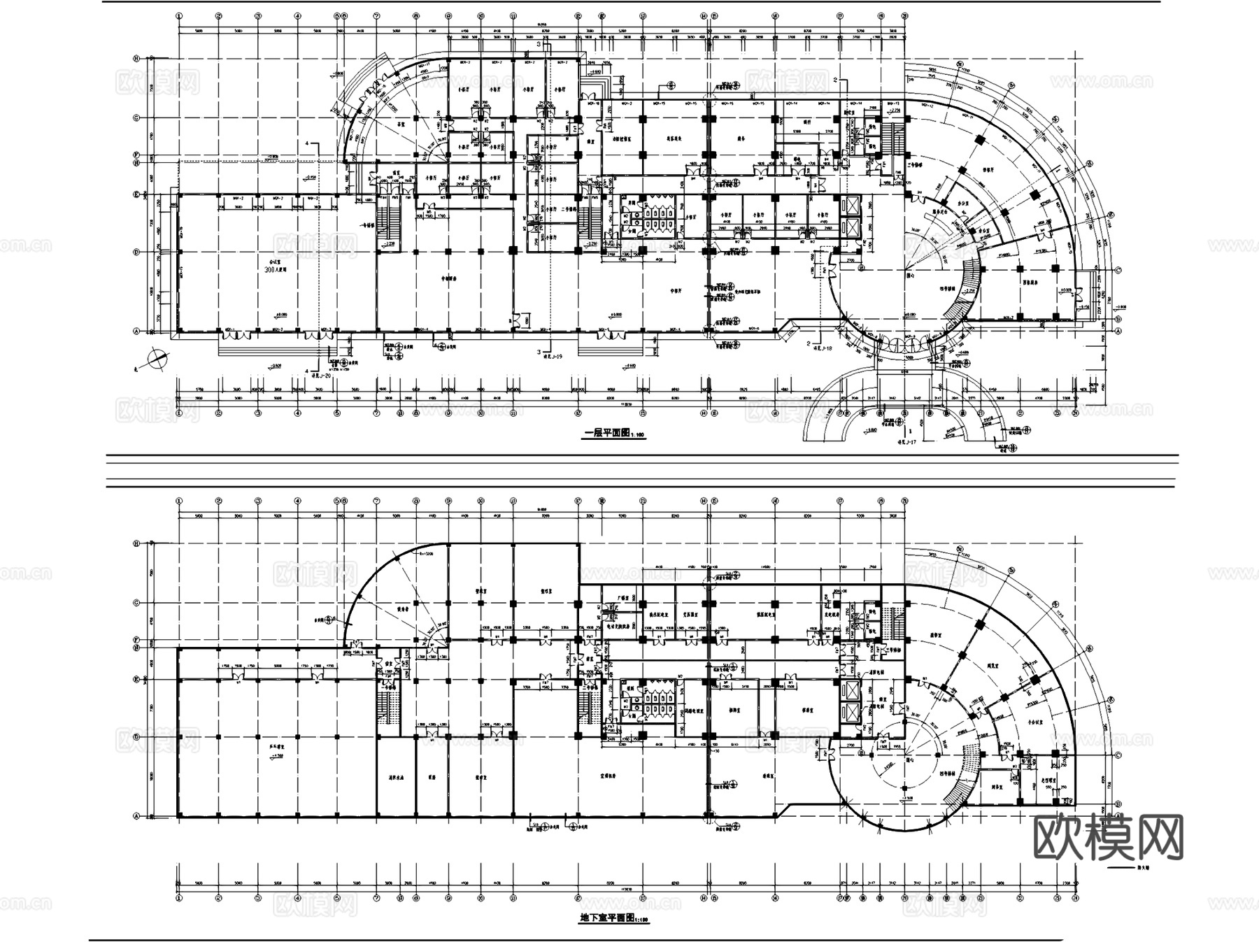 翠湖山庄酒店建筑CAD施工图集cad施工图